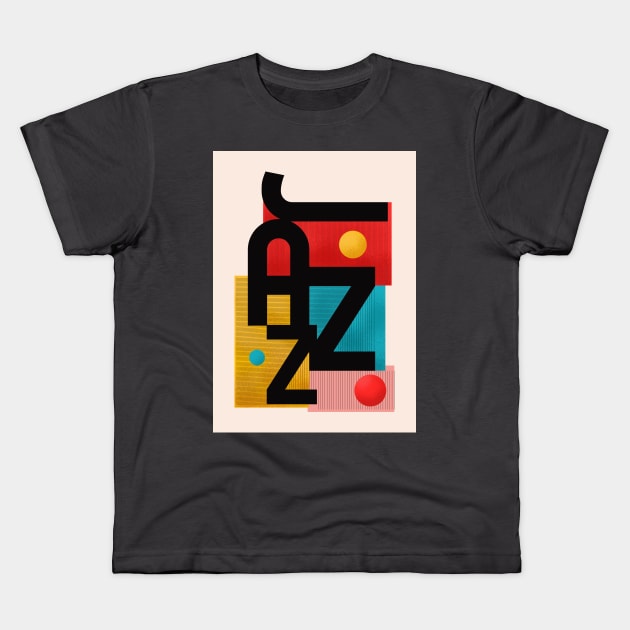 Abstract Jazz Fusion Design Kids T-Shirt by showmemars